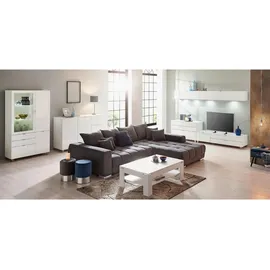 hom'in Vitrine POOLE 110 x 191 x 41,4 cm Weiß