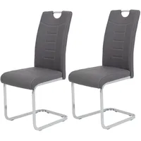 Hela Freischwinger Ruby Kunstleder grau 2er Set