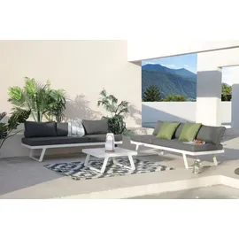 Möbilia Sitzgruppe Ecksofa Couchtisch grau/dunkelgrau