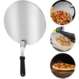 Pizzaschieber Edelstahl, 30,5x22cm Pizzaschaufel Aus Rostfreiem Edelstahl, Pizza Schieber, Pizza Schaufel Metall, Runder Pizzaschieber Mit Klappgriff Für Pizza, Brot, Gebäck