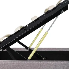 vidaXL Stauraumbett hydraulisch 140 x 200 cm taupe