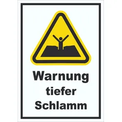 Schild Warnung tiefer Schlamm A4 (210x297mm)