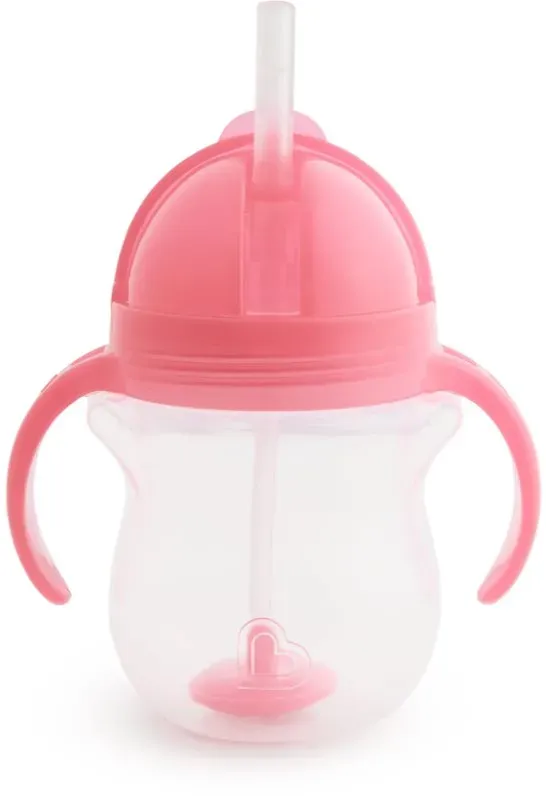 Munchkin Click LockTM Tip & Sip Tasse mit Strohhalm mit Gewichten Pink 6 m+ 1 St.