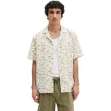 Marc O'Polo Kurzarmhemd mit sommerlichem Blattmotiv Beige XL