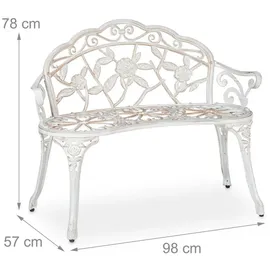 Relaxdays 78 x 98 x 57 cm Weiß/Bronze