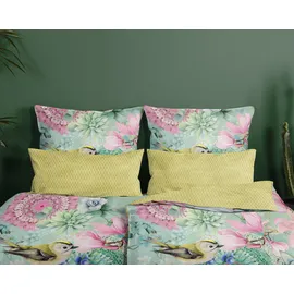 Muller Textil XABINE Blumen/Mandala Grün 155 x 220 cm + 2 x 80 x 80 cm