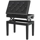MC Star Klavierbank mit Stauraum und Höhenverstellung 54,5x33x48-58cm (ideal als Schminkhocker für Musikliebhaber) schwarz