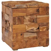 vidaXL Hocker mit Stauraum Massivholz Teak