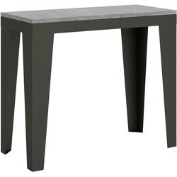 Itamoby Ausziehbare Konsole 90x40/300 cm Flame Evolution Cement Anthrazitrahmen