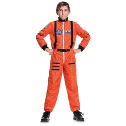 Underwraps Kostüm Raumpilot, Spacige Astronautenuniform für Karneval und Kinderfasching orange 134-146