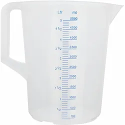 Schneider - Meßbecher, 5 l geprägte Skala, blaue Schrift
