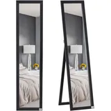 Ganzkörperspiegel, 154 x 37 cm Wandspiegel mit Ständer, Standspiegel für Wohnzimmer, Schlafzimmer, Schwarz - Homcom
