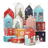 Adventskalender zum Befüllen, Adventskalender zum Selbstbefüllen mit 25 Häuser und Kartons, DIY Weihnachtskalender zum Basteln, 2024 adventskalender Geschenk Tüten Kinder Mädchen Frauen Erwachsene