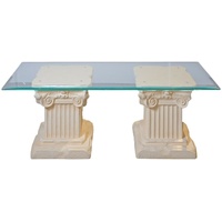 Glastisch Couchtisch Wohnzimmertisch Säulentisch Steinmöbel Barock Glas Tisch