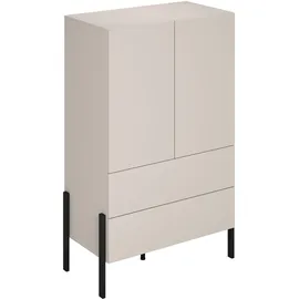 otto home Wäscheschrank OTTO HOME "Jukon, moderner griffloser Kleiderschrank, Metallfüsse, Made in Europe", beige (kaschmir), B:90cm H:150cm T:50cm, FSC-zertifizierter Holzwerkstoff, Melamin, Metall, Schränke, Mehrzweckschrank,2 Schubladen, 2 Türen,