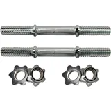 Kurzhantelstangen 2er Set mit Sternverschlüssen verchromt 35 cm 14" für Standard Gewichte mit 30mm Innenmaß