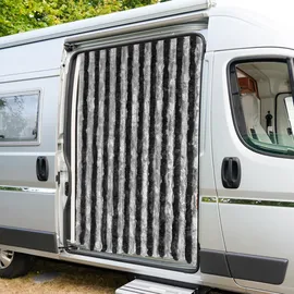 Lemodo Flauschvorhang 90x200cm anthrazit-schwarz, Fliegenschutz, Türvorhang Wohnwagen