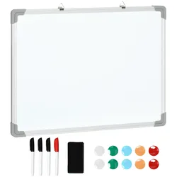 HOMCOM Whiteboard Verzinkte Platte, Aluminiumrahmen