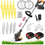 Rasentrimmer mit Akku Rasenkantenschneider Akku Rasentrimmer mit Akku 24V Akku Freischneider & Akku Trimmer 90° drehbarer für Rasenschneiden Rasenpflege Auffahrt und Garten