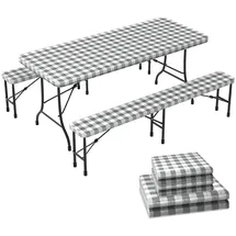 VOUNOT Tischdecke 3er Set 183 x 76 cm Grau