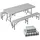 VOUNOT Tischdecke 3er Set 183 x 76 cm Grau