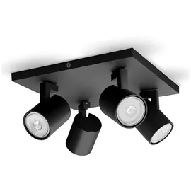 Philips Runner 4-flammig rund schwarz