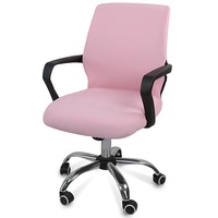 CLGTY Stretch Schwenkbare Bürostuhl Bezug, Abnehmbar Computerstuhl Bezug Antirutsch Jacquard Stoff Boss Sesselbezug Stuhlhussen-Rosa-Small