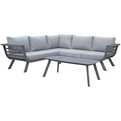 Alu Lounge Gruppe AURELIA Garten Sitzgruppe Outdoor Grau Kunststoff Garnitur