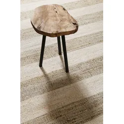 Teppich GREEN LOOOP "Virgil", sand beige,sand beige, B:80cm H:4mm L:150cm, Jute, Teppiche, Jute handgewebt, Natur, Wohnzimmer, Schlafzimmer, modern, gestreift
