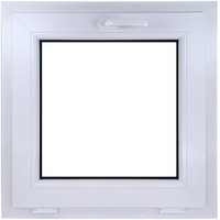 ECOPROF Kipp - Kellerfenster | Kunststoff Fenster | Gartenhaus Fenster | Maße: 65x65 cm (650x650 mm) | Farbe: Weiß | 70mm Profil