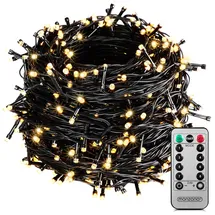 monzana LED Lichterkette 40 m Schwarz warmweiß