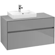 Villeroy & Boch Collaro Waschbeckenunterschrank 100 x 55 cm Glossy Grey