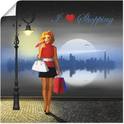 Artland Wandbild »Ich liebe Einkaufen«, Mode, (1 St.), als Alubild, Outdoorbild, Poster in verschied. Größen Artland Farbe Bild(er): bunt