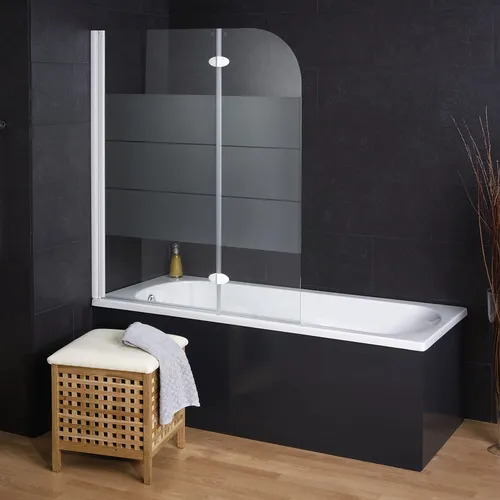 WELLWATER Badewannentrennwand »Orion«, BxH: 112 x 140 cm, Echtglas - weiss