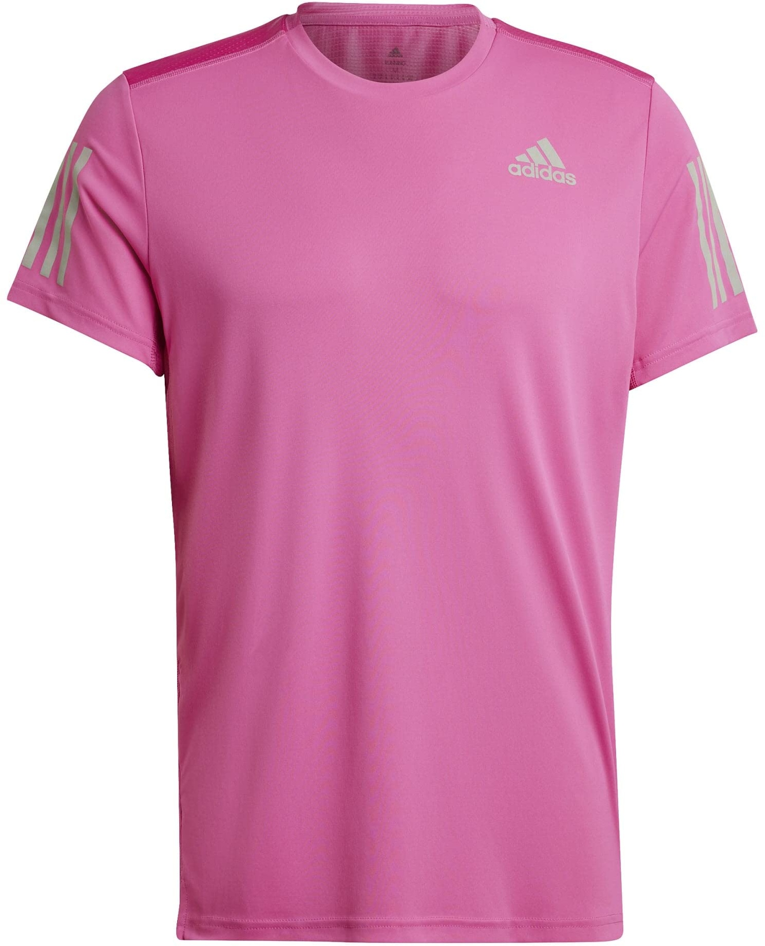 Adidas Herren T-Shirt (Short Sleeve) Own The Run Tee, Semi Lucid Fuchsia/Reflective Silver, IC7650, XS