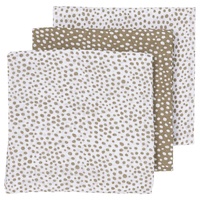 Meyco Baby Musselin Mullwindeln / Cheetah Taupe / 70x70cm - 3er Pack