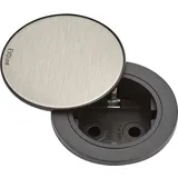 EVOline 159280003900 Einbau-Steckdosenleiste 1fach Edelstahl, Schwarz 1 St.