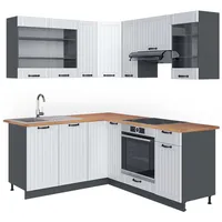 Vicco Winkelküche Fame-Line L-Form 160 x 190 cm Weiß