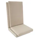 Beautissu 2er Set Hochlehner Auflage wasserdicht 100x50x5,5cm Beige - Beige