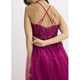 bonprix Abendkleid Maxi Tüll mit Spitze Pink 36