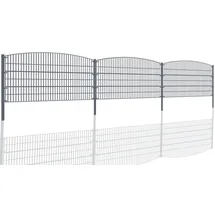 Aileenstore Doppelstabmattenzaun 2000 x 240 cm Grau/Stahl
