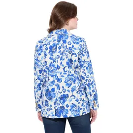 Ulla Popken Blazer royalblau | hellblau / weiß 46