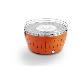 Lotusgrill XL Starter-Set 1x XL Grill Mandarinenorange mit USB-Anschluß, 1x Buchenholzkohle 2,5 kg, 1x Brennpaste 200ml, 1x Würstchenzange, 1x Transpo