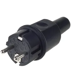 BACHMANN Vollgummi Stecker, französisches System, IP44, schwarz