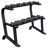 GORILLA SPORTS® Kurzhantelablage - 2 Ebenen, 121 x 65 x 100 cm, bis 250 kg, Stahl - Kurzhantelständer, Kurzhanteln Ablage, Hantellagerung, Hantelständer, Hantelablage, Dumbbell Rack, Gewichteständer