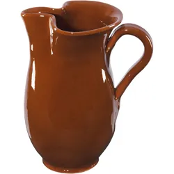 1L Tonkrug rot-braun glasiert Wein-Krug rustikal antike Kanne für Sangria