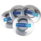HDAKLA 4 Stück Auto Nabendeckel für Volvo 56mm, Wasserdicht Staubdicht Anti Rost Felgendeckel Radnaben Mittel Abdeckungen Abzeichen Sticker Auto Zubehör,B Blue