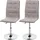 Mendler 2er-Set Esszimmerstuhl HWC-C41, Stuhl Küchenstuhl, höhenverstellbar drehbar, Stoff/Textil creme-grau