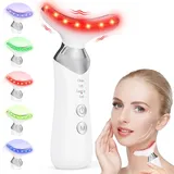 Gesichtsmassagegerät, RRZIOM 5 Farben LED Hals Face Lifting Gerät, EMS Face Massager, Rotlichtlampe Gesicht Massagegerät für Frauen