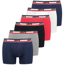 Levi's Herren 6er Pack /Rot/Grau | Blau S